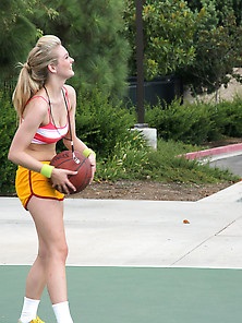 B-Ball Playing Teen Gets Her Sweaty Pussy Fucked By An Older Guy