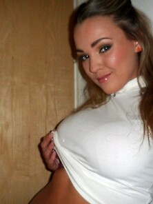 Jodie Gasson Strips In Her Bedroom Our Of Her White Top And Purp