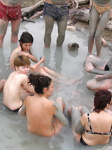 Amateur Exhibitionists Naked Mud Bath