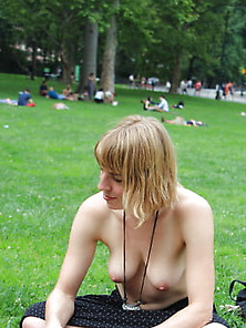 Topless In Park 001.