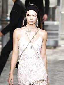 Kendall Jenner Wears A See Through Dress At Fashion Show