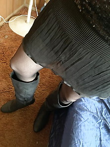Sissy Skirt Stockings And Boots