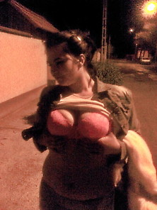 Hungarian Gipsy Road Whore Flashing For Me In Street