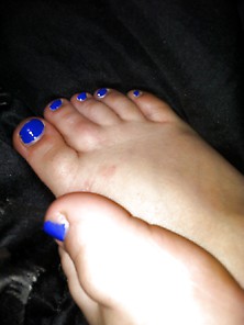 Wifey's Sexy Blue Toes