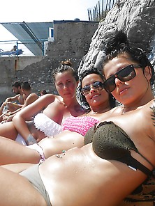 Hot Young Brunette In Bikini With Her Friends Ii