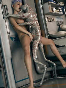 Hot Nurse With 3D Alien Monster
