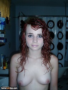 Redhead Girlfriend Posing For Lover