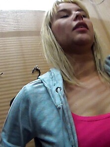Hot Blonde Fucks And Gets A Facial Outdoors