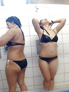 2 Nice Girls In Pool Shower Nn