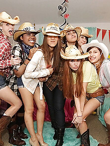 Hot College Babes Play Ride The Cowboy In This Real College Sex