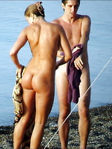 Young Couple On The Fkk Beach