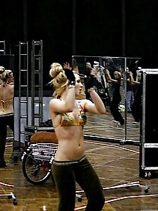 Britney Spears Rehearsing Circus Tour 2009