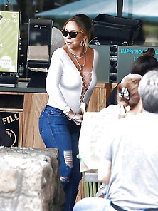Mariah Carey On The Street Wearing Blue Jeans