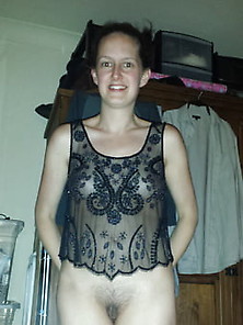 Skinny Young Wife With Hairy Pussy In Seethru Lingerie