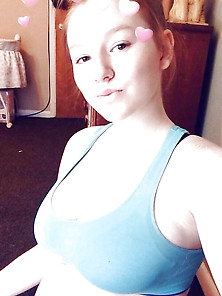 Redhead Busty Teen With Big Pale Belly