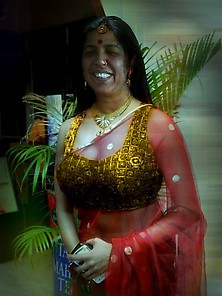 Sexy Meena In Saree And Nude