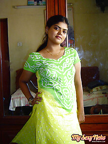 Neha In Green And Yellow Indian Shalwar Suit