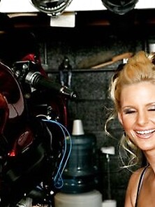 Blonde Has A Weakness For Bikers And Comes To The Garage To Have