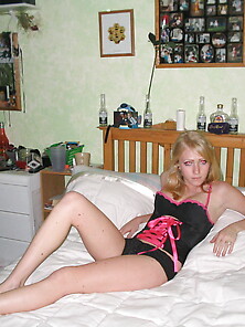 Hottie Blonde Posing In Lingerie