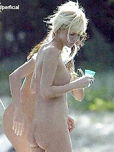 Paris Hilton Fully Naked On The Beach