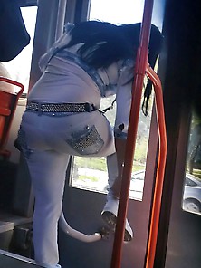 Spy Sexy Ass White Jeans Teens Girl Romanian