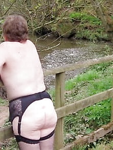 Mature's Countryside Walk In Stockings Suspenders & Boo