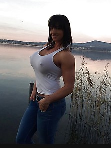 Fitness Modell - How Do You Like Her More? Big Boobs Or Not?