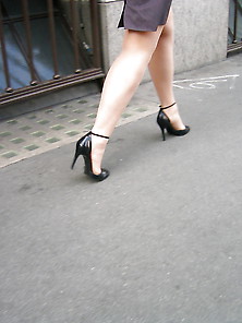 Candid City Pantyhosed Legs