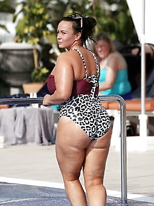 Chanelle Hayes In Multicoloured Swimsuit.