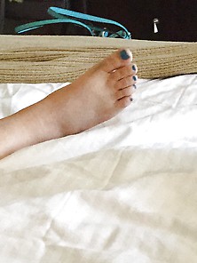 Cute Wife's Toes Relaxing In Vegas