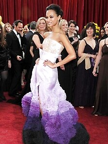 Sexy Zoe Saldana At The Academy Awards