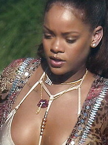 Rihanna Bikini Top Candids In Miami