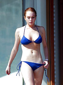 Lilo Lohan Blue Bikini
