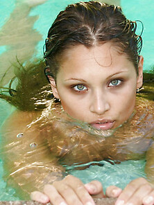Perky Cute Teen Lili Jensen Shows Off In The Pool Wearing A Very