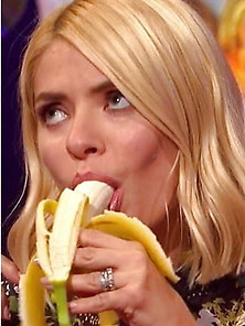 Gorgeous Milf Holly Willoughby Sucking Banana Like Cock