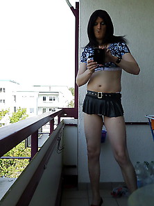 Sandralein33 In Mega Short Top And Skirt