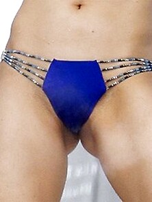 Joanna Krupa Wearing A Blue Thong Bikini In Miami