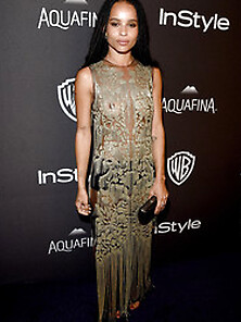 Zoe Kravitz See Through To Nipples At The Golden Globes Awards P
