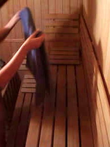 Sauna:young Brunette