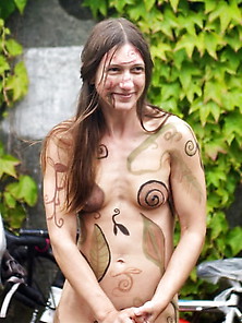 Shy Hippy Girl At Fremont Solstice Parade 2011