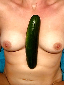 Tits&gaping Pussy With Cucumber