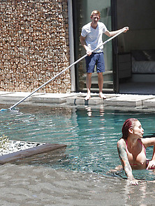 Tatted-Up Redhead With Tats Gets Destroyed By A Hung Pool Boy