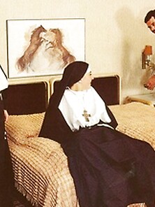 Two Lustful Nuns Sharing Priest's Cock Willingly