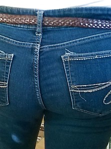 Wife In Jeans.  Bbw Big Butt.  Fupa