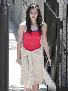 Hailee Steinfeld In Swimsuit At Set Of Bumblebee Movie