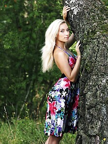 Blue-Eyed Blonde Does A Great Job Of Teasing You In The Woods Vi