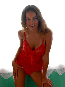 Franchesca Gets Out Of Her Red Cami Set For Your Entertainment.