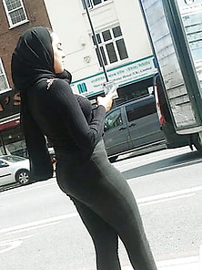 Candid Hijabi Paki Sexy Slut Phat Ass In Fishnet Stockings