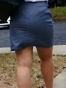 Candid Ass Thick Legs In Skirt And Heels